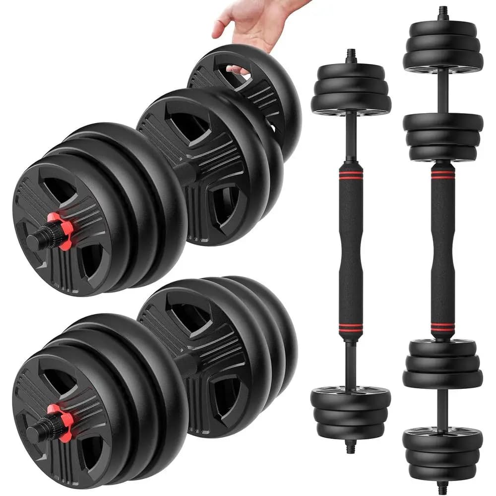 DS4 Adjustable DumbSet, 20/30/40/60/80 lb ree Weight Set with Contor, 3-in-1 Design or Dumb, Bar, and Weight Plate Training, Hom