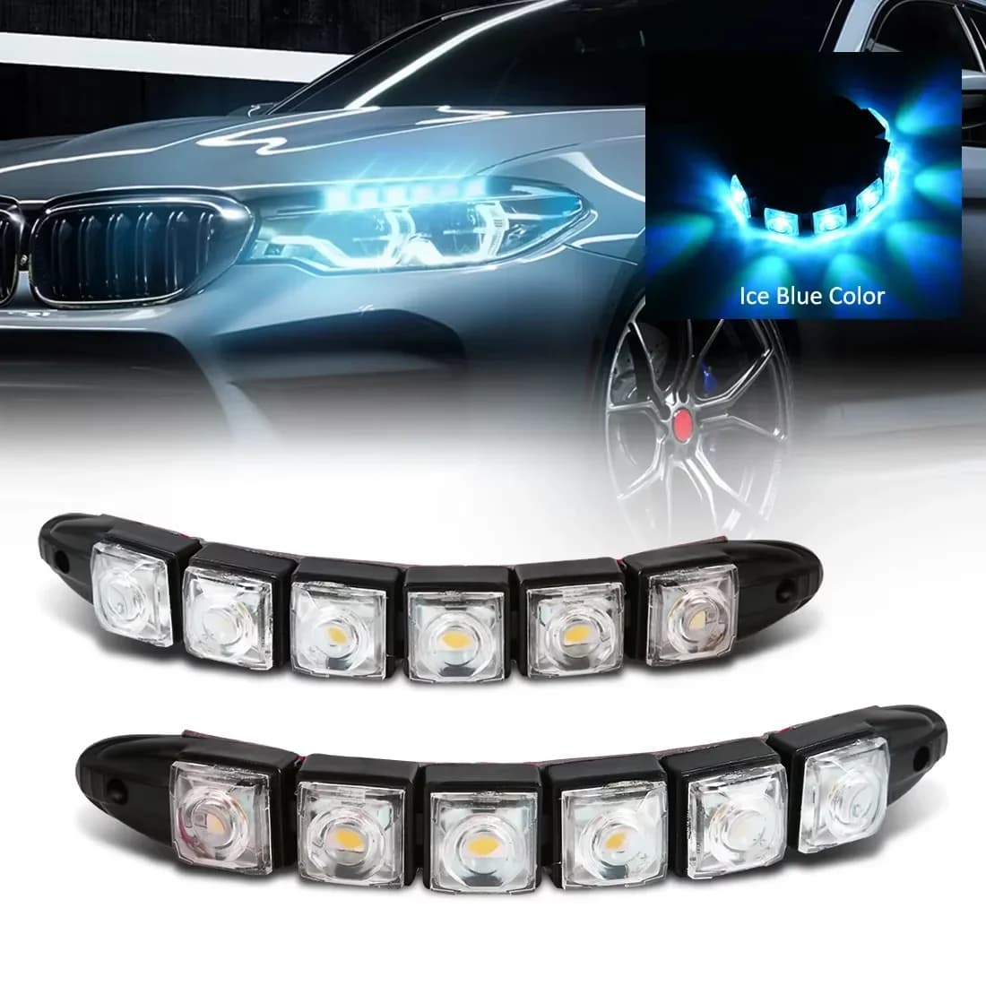 2PCS LED impermeabile DRL Light Cars Auto decorativa flessibile luce di marcia diurna Car Driving Strip Styling faro