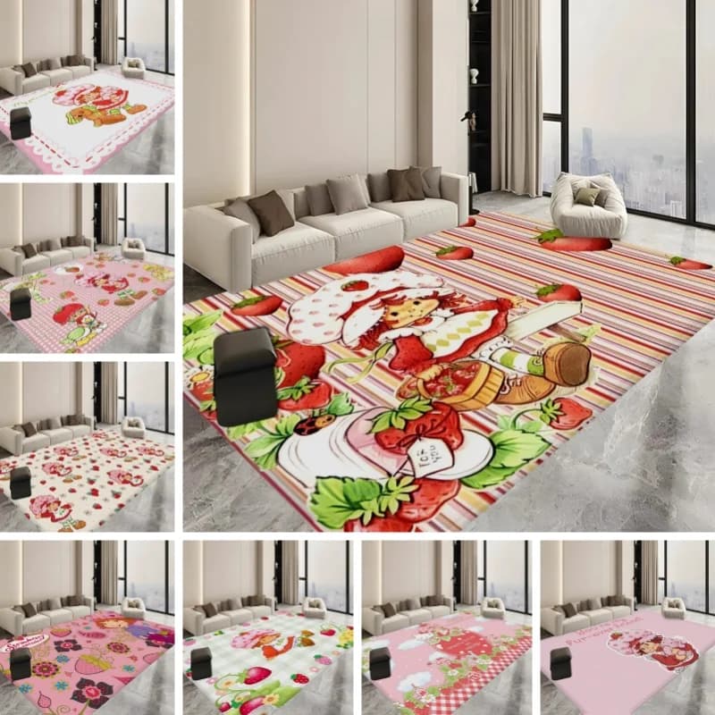 S-Strawberry Pink Girl Carpet girl's Bedroom Decor bathroom mat zerbino balcony mats non-slip living room welcome carpet