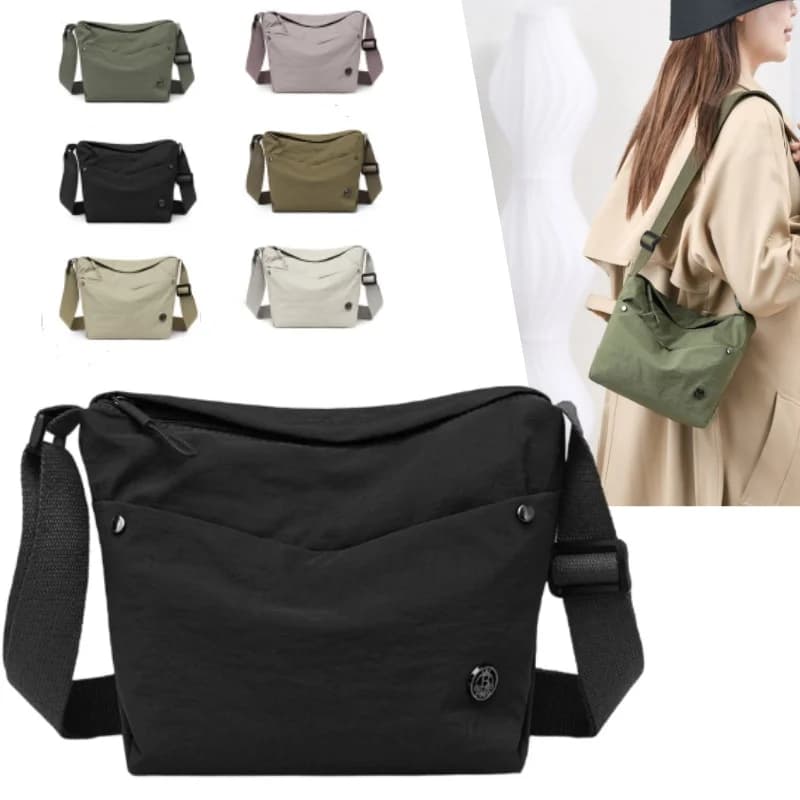 Women's Korean Style Solid Color Nylon Shoulder Bag, Lightweight, Minimalist, for daily commuting, for shopping, casual shoulder bag