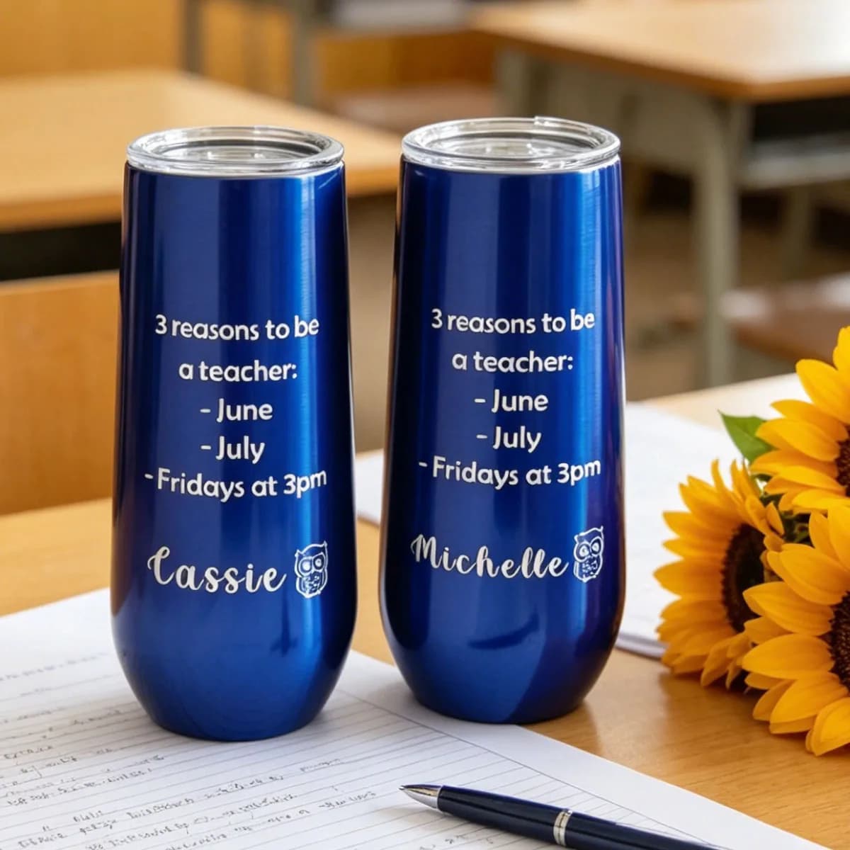 Bicchiere da Champagne Personalizzato Senza Stelo, Tumbler Isolato da 6 Oz, Bicchieri Infrangibili a Doppio Isolamento per Compleanni di Amici