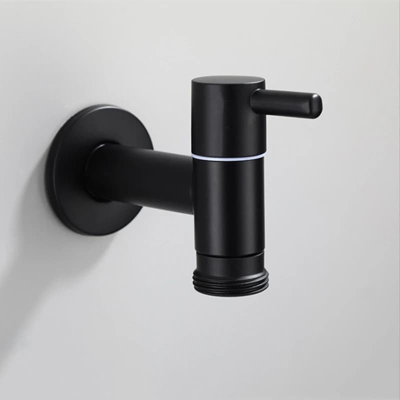 Rubinetto per acqua di rubinetto per rubinetto da giardino esterno per lavatrice con finitura di colore nero Mate in acciaio inossidabile 304