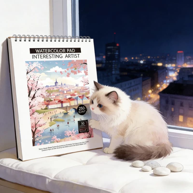 A4 Watercolor Sketchbook 250g Art Drawing Notebook Student Sketch Pad for Artists Painting
