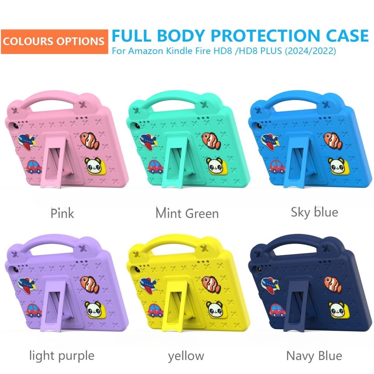 Custodia per tablet adatta per Amazon Kindle Fire HD8/HD8 PLUS (2024.2022020) Custodia protettiva per tablet Cartoon Shell