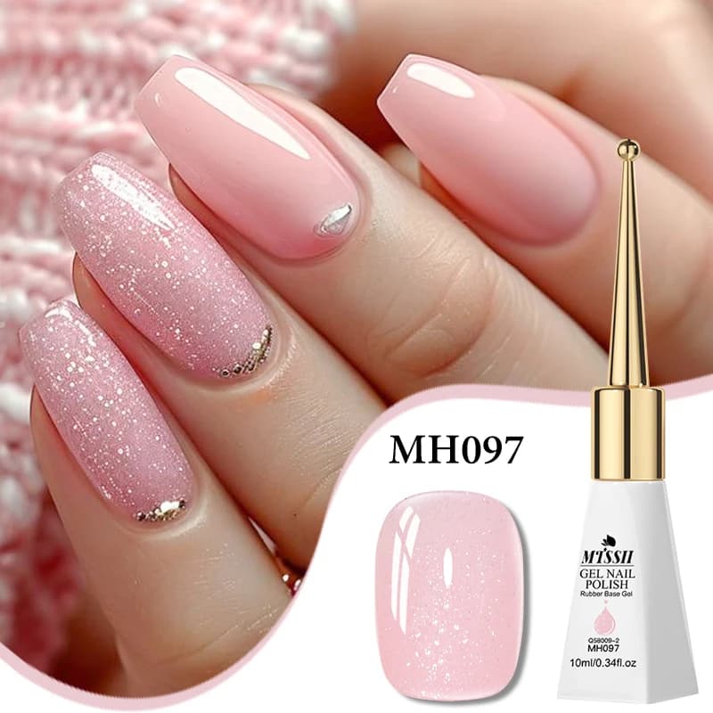 10ml Jelly Nude Glitter Rubber Base Nail Polish Gel Semi-Permanent Pink Soak Off Long-Term UV Gel Nail Polish