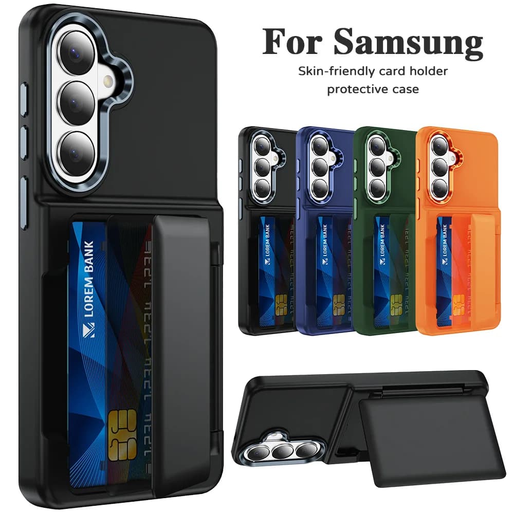 Card Holder Phone Case for Samsung Galaxy S26 S25 S24 S23 S22 Ultra Plus 5G Flip Wallet Kickstand Cover Wallet Phone Shell New