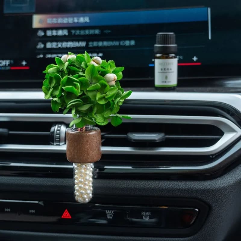 Car Air Vent Vase Aromatherapy Ornament Wooden Hydroponic Fragrance Diffuser Auto Outlet Interior Decoration Accessory
