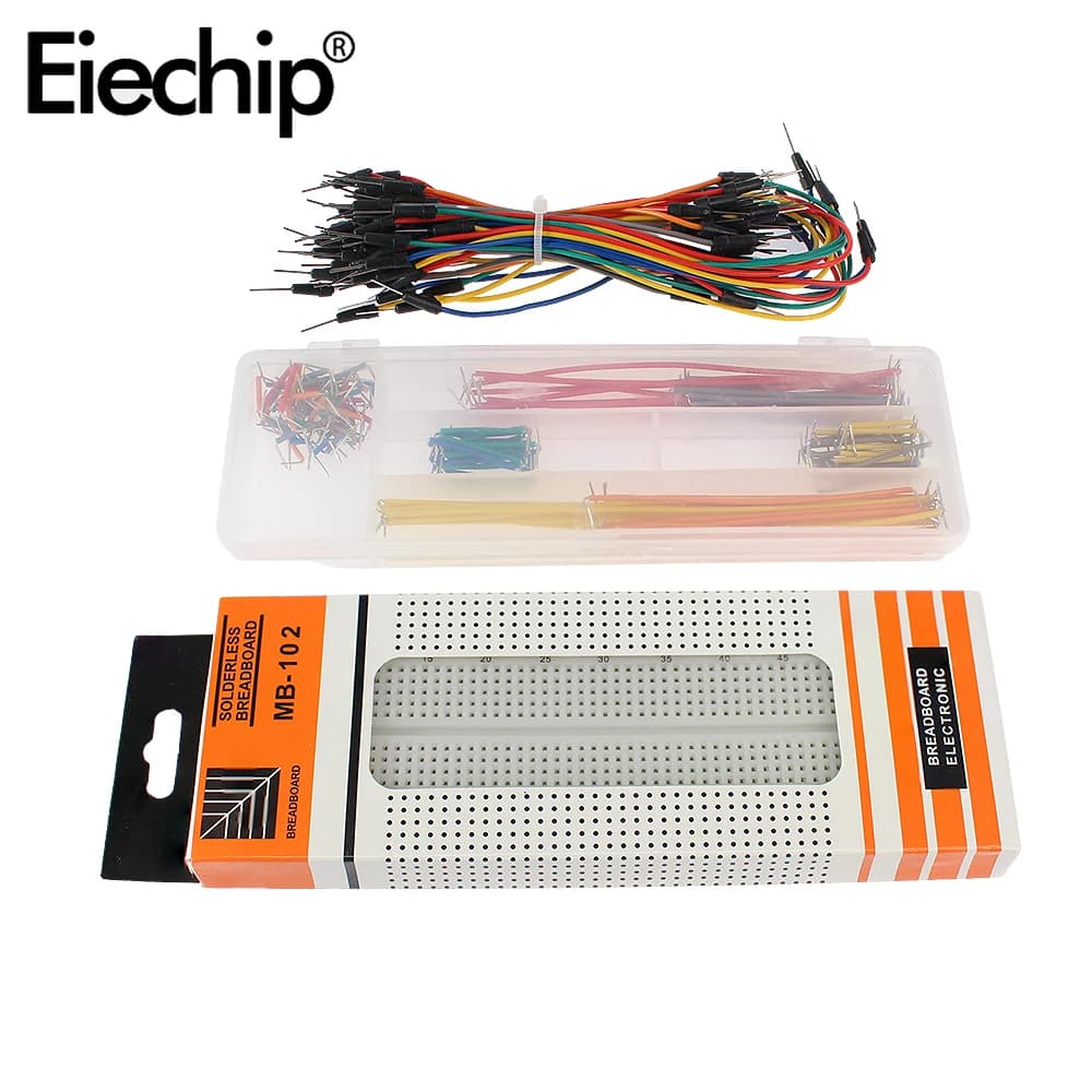 400 Tie Breadboard 830 fori scheda prototipo MB-102 PCB senza saldatura Mini scheda di prova a forma di U Jumper Wire Cable Kit fai da te