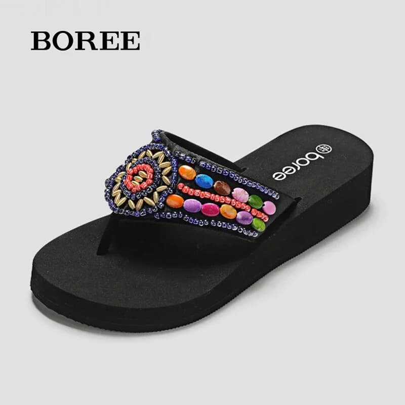 Boree 2025 Estate Infradito Pantofole Scarpe con plateau da donna Spiaggia femminile Scivoli da esterno Sandali antiscivolo femme pantoufles