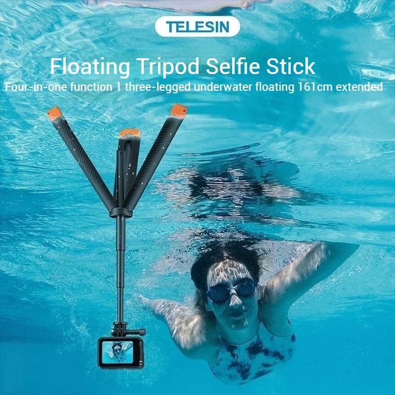 TELESIN Treppiede Galleggiante Selfie Stick per Insta360 X5/X4/X3/ACE/PRO/GO3/GO3S DJI OSMO Action 5 Pro 4 3/GoPro Hero13 12 11