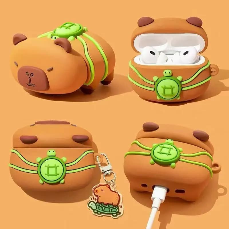 Per AirPods 4 Custodia 3D Cartoon Capybara Custodia creativa per auricolari per AirPods Pro 1 2 3 Cartoon Cover in silicone per AirPods Pro 2