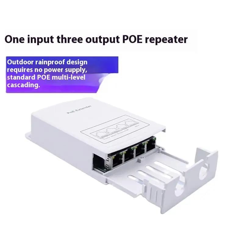 CCA4-1Pcs 100M Outdoor Rainproof POE Repeater IP30 VLAN 44-57V 30W 4/5 Port POE Extender For POE Camera Wireless AP