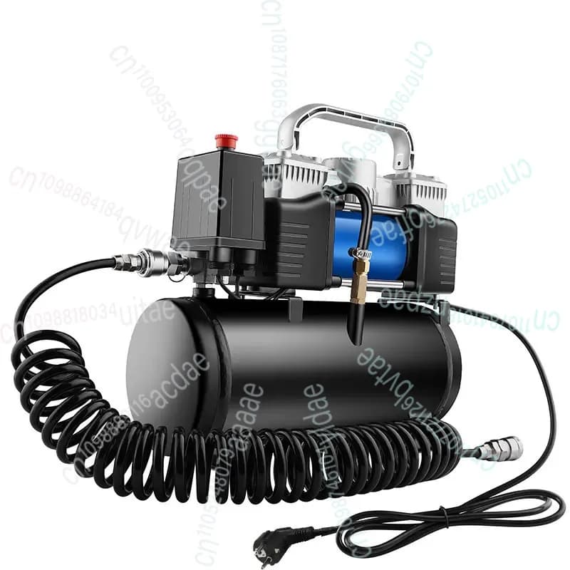 Mini Compressore d'Aria 12V 220V Gonfiatore per Pneumatici Auto Pompa per Verniciatura a Spruzzo Mini Pompa Gonfiagomme per Auto