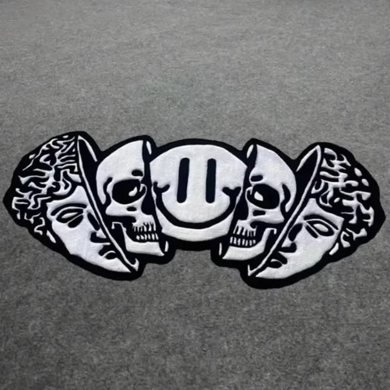 VIKAMA American Carpet Halloween Decoration Creative Skull Pattern Carpet Soft Unique Rug For Bedroom Carpet For Living Room