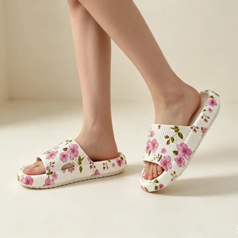 Women's Retro Leopard Print EVA Slides - Slip-On Open-Toe Beach Sandals with Soft Cushioned Sole, Quick-Dry Lightweight Design F