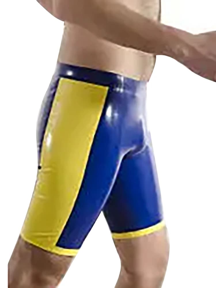 Pantaloncini in lattice per uomo Leggings pantaloni fetish boxer sexy bemurda con doppi colori assortiti rispetto allo stile sottile