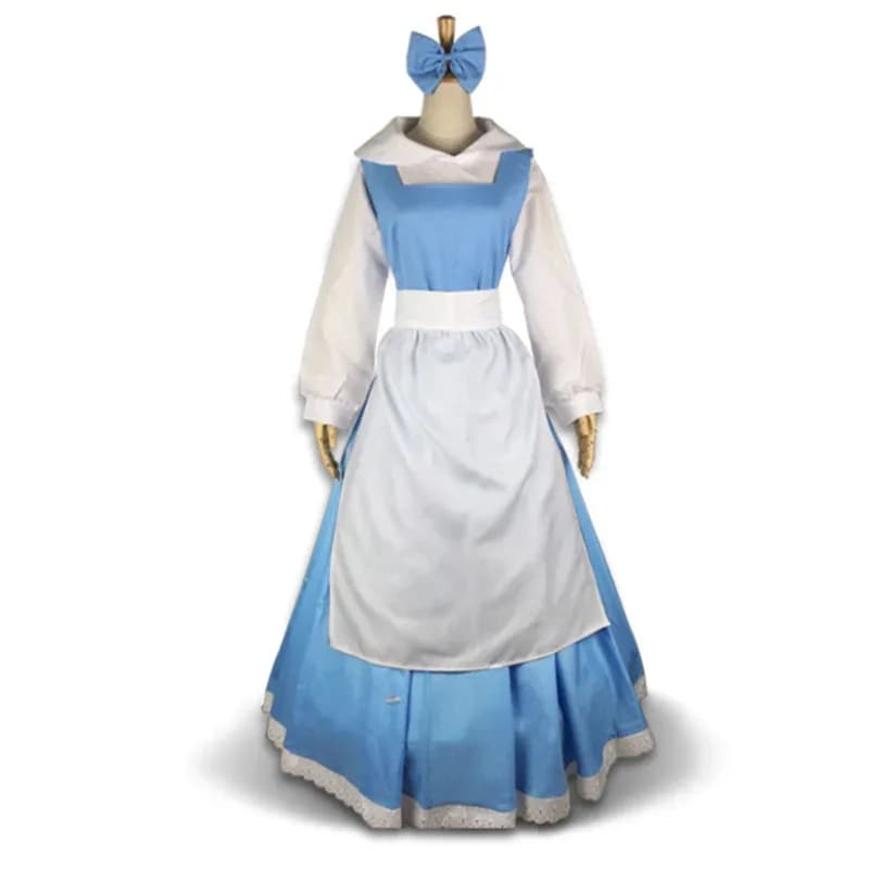 2025 New Halloween Princess Belle Blue Dress Costumes Beauty the Beast Maid Outfit Fancy Halloween Party Cosplay Clothes
