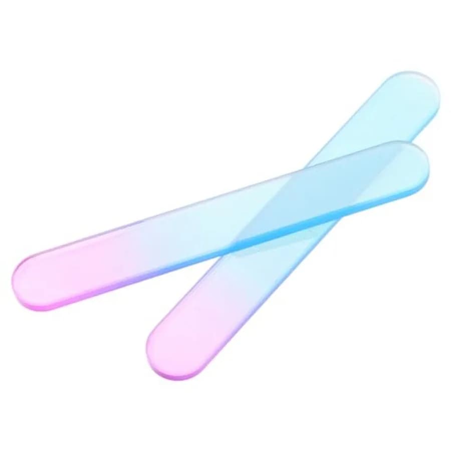 2pcs Glass Nail Files Mini Travel Nail Buffers with Polishing Surface Fingernail File Cuticle Cleaner Salon Manicure Tools
