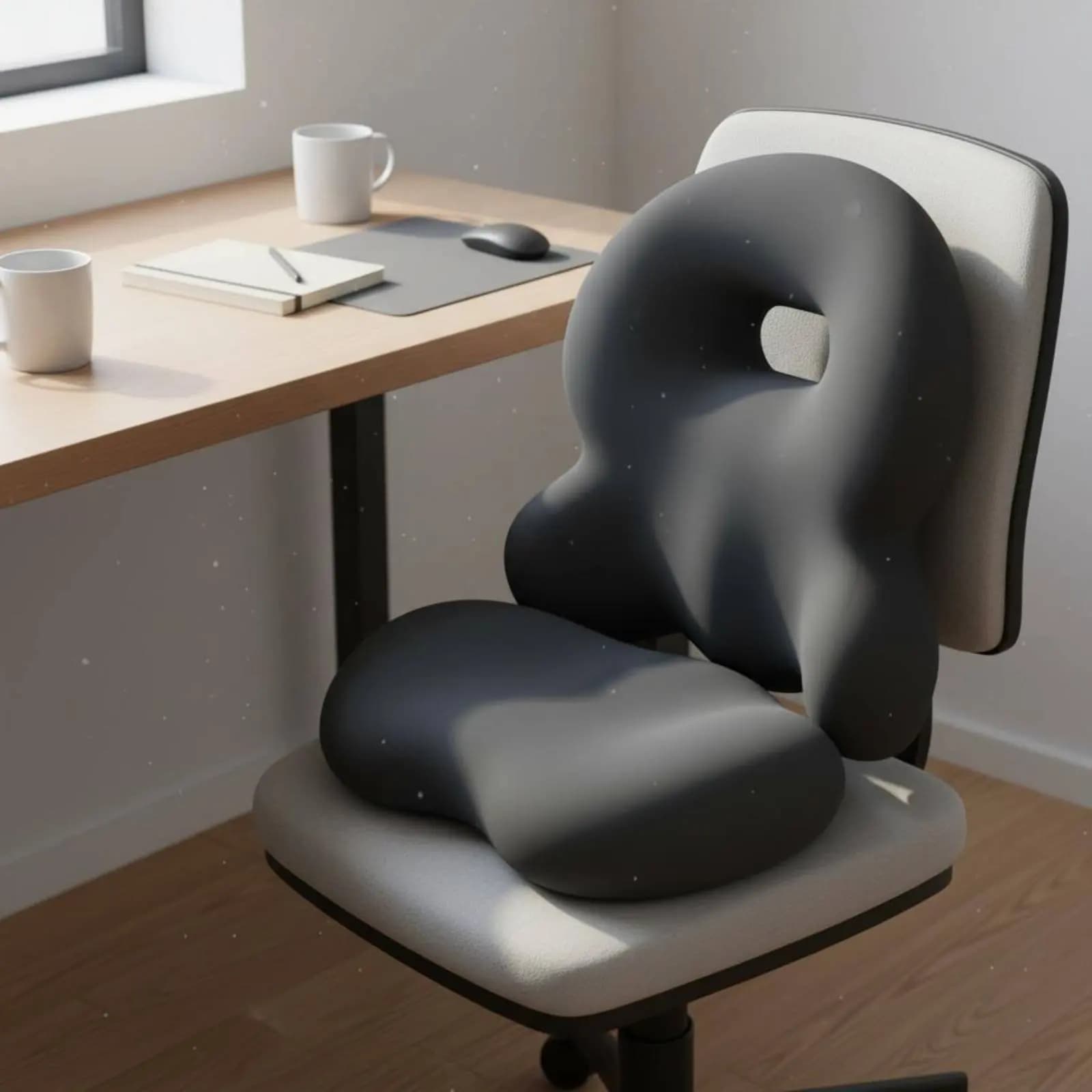 Cuscino di Supporto Ergonomico con Rivestimento Rimovibile e Lavabile, Schienale in Schiuma Viscoelastica per Studenti