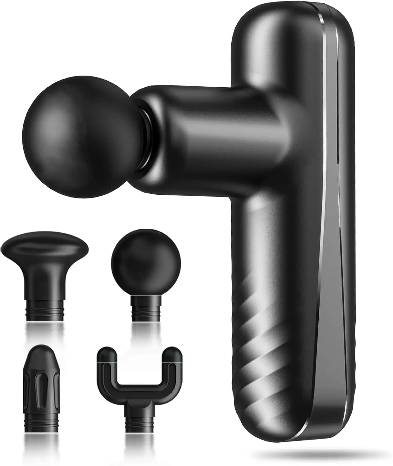 Mini Massage Gun for Deep Tissue Percussion - Portable Handheld Massager for Muscle Relaxation with 4 Heads, Rechargeable, Quiet
