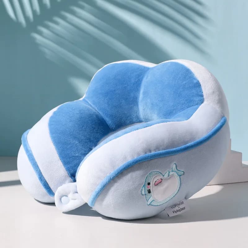 2024 nuovo cuscino portatile da viaggio per cartoni animati cuscino per pisolino da ufficio per cuscino cervicale per il sonno dell'auto dell'aeroplano del treno confortevole
