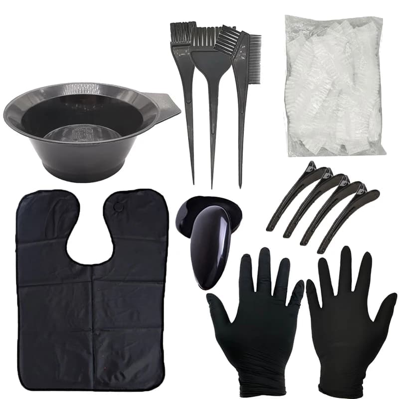 Kit per tintura capelli 5/7/9 pezzi, set di pennelli e ciotole per parrucchieri, ciotola in plastica per miscelare i colori, strumenti fai da te per la tintura dei capelli