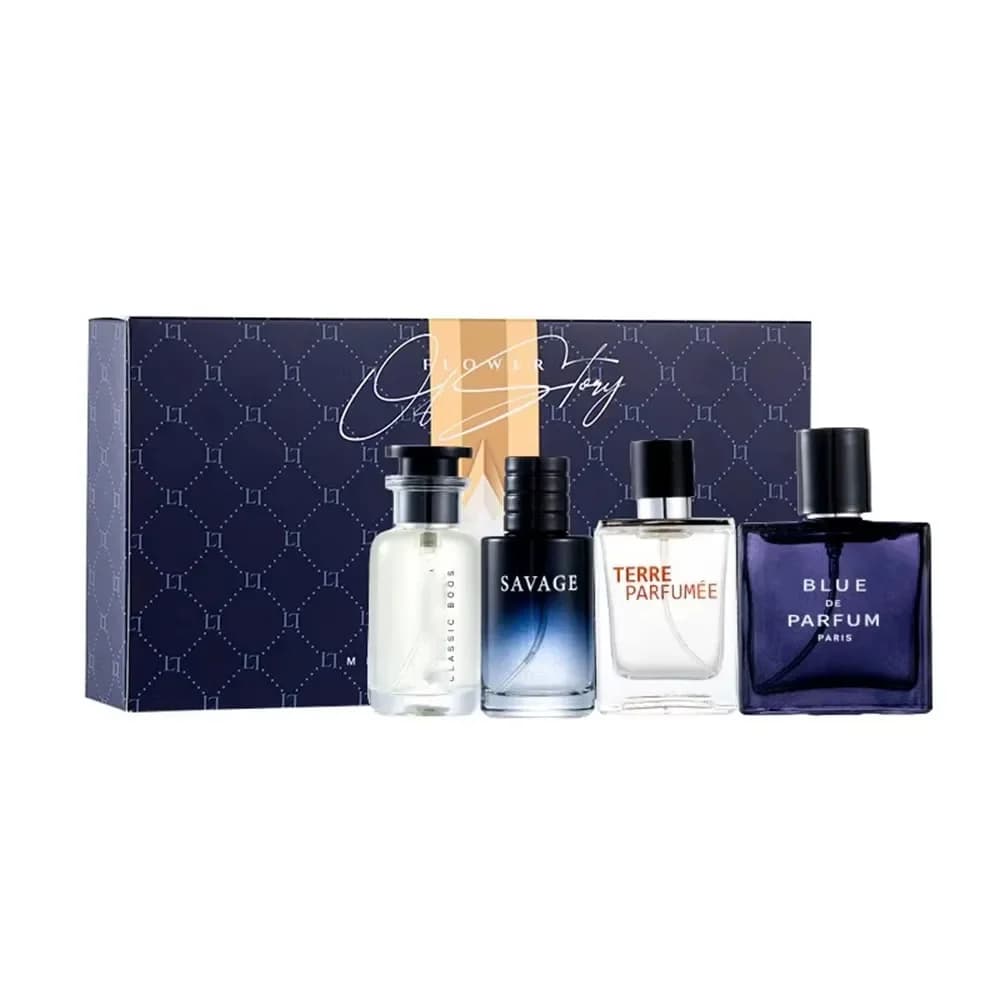 Profumo di marca di lusso da uomo Colonia Parfums Homme Confezione regalo 4 pezzi Set 100ml Profumi Masculinos Profumo floreale naturale fruttato SprayLuxu