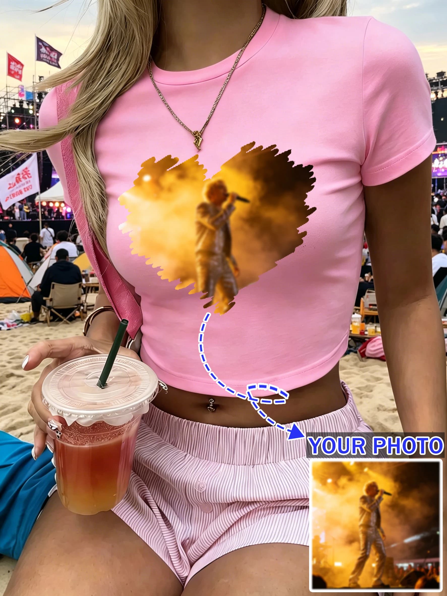 T-shirt Crop Top Personalizzata da Donna per Cheerleading, Aderente, Casual, Trendy Y2K, Morbida e Comoda, Versatile per la Spiaggia