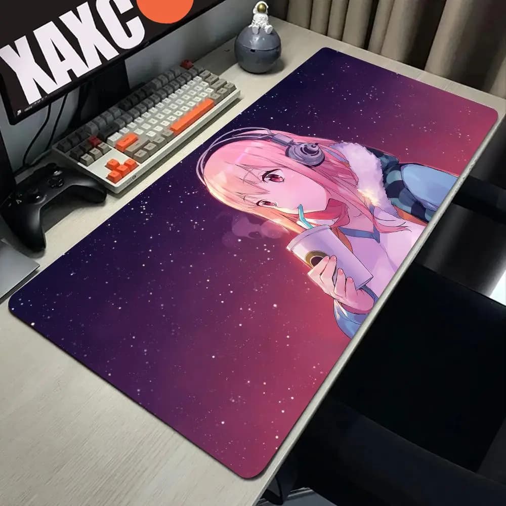 Super Sonico Large Gaming Mouse Pad Computer Mousepad PC Gamer Mouse Mat XXL Laptop Mausepad Mouse tappeto tastiera Mat Desk Pad