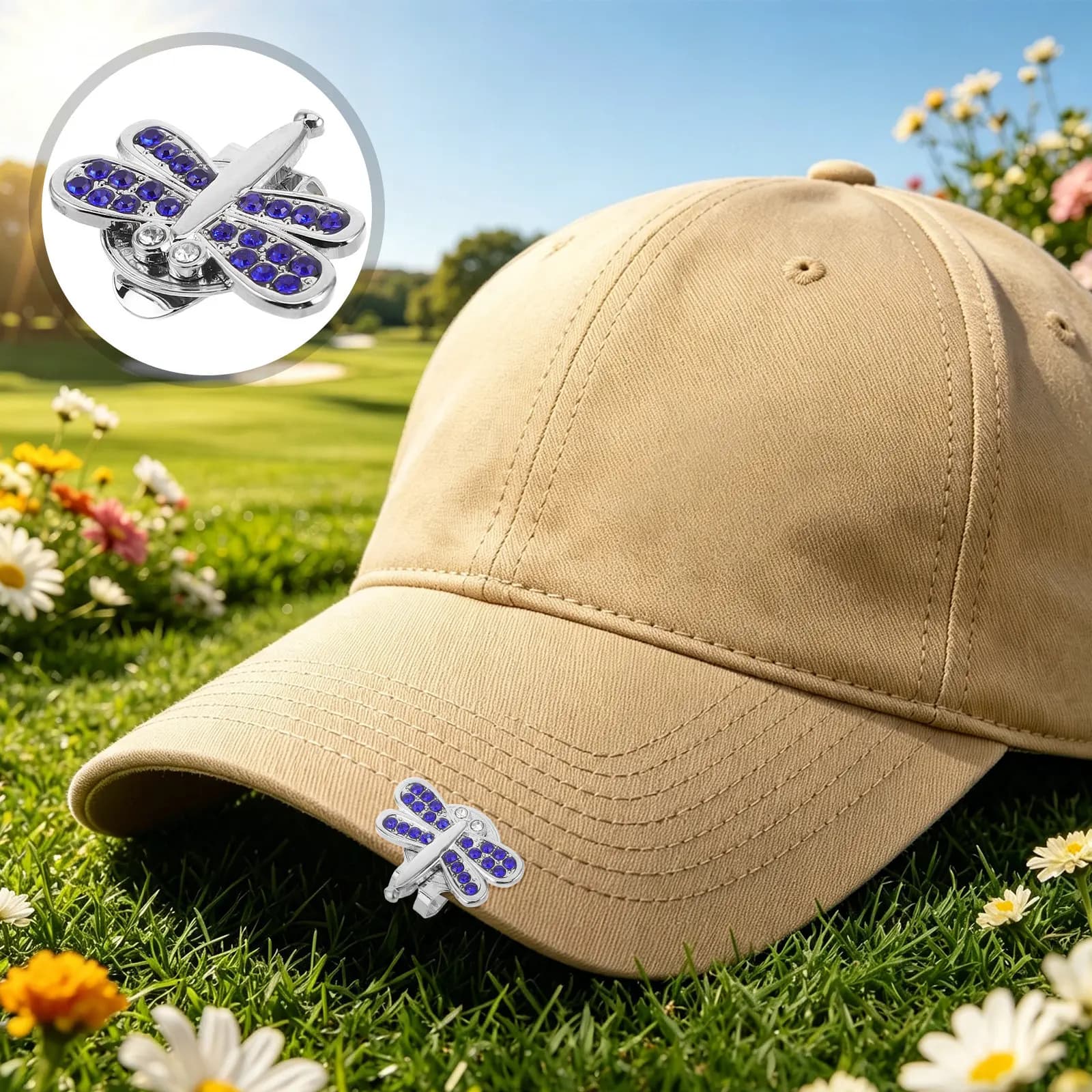 Portable Dragonfly Golf Hat Clip Waterproof Sturdy Ball Marker Clip for Cap Golfers Green Marker Practice Tool Unisex Accessory