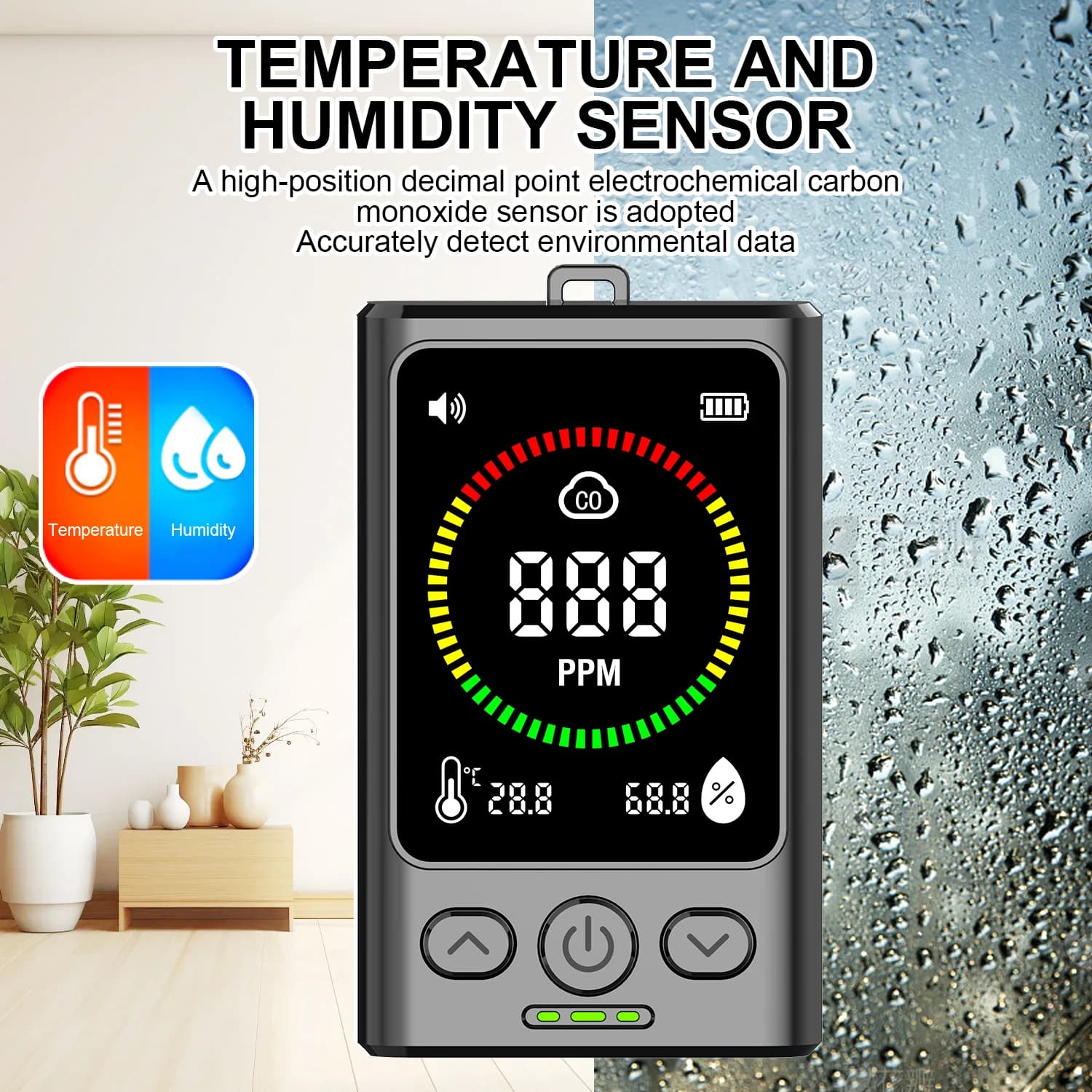 【Hot】Carbon Monoxide Detector Portable CO Alarm With Digital Display Rechargeable Mini CO Mo-nitor For Home Garage Kitchen Safet