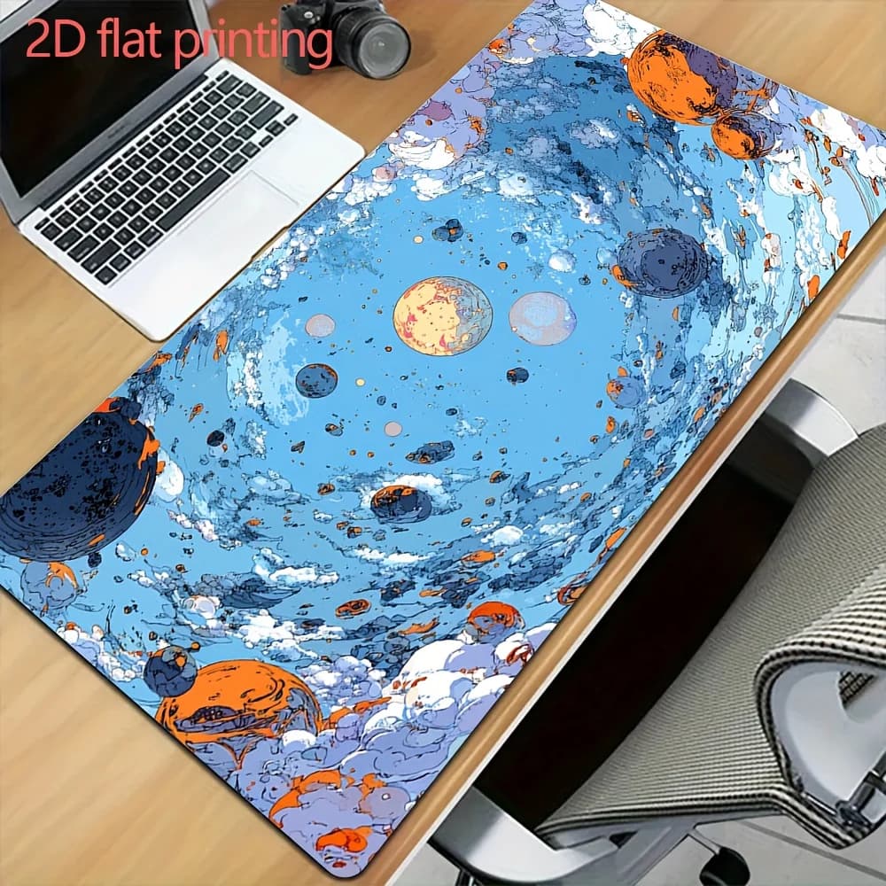 Tappetino per Mouse da Gaming Space Planet XXL, Grande Tappetino da Scrivania Antiscivolo in Gomma per Tastiera, per Giocatori PC