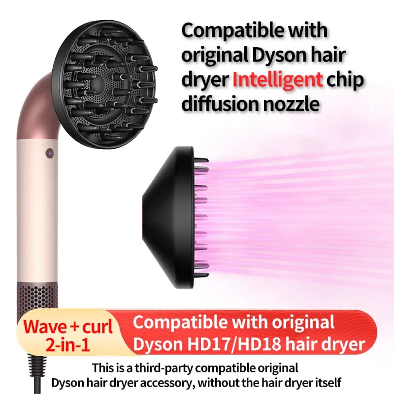 Suitable for Dyson Hair Dryer, HD17 Drying Cover, Anti-Crespo Diffuser, Dyson HD18 Hair Dryer Accessories