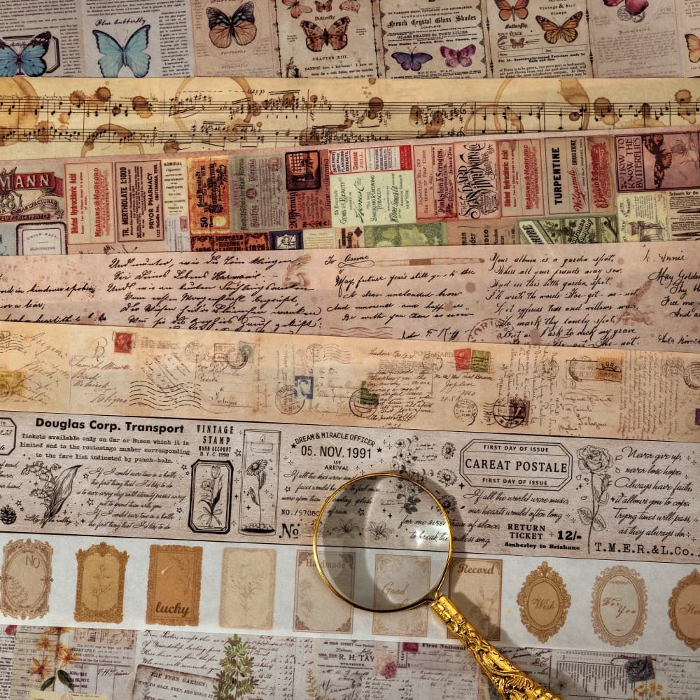 Nastri Washi vintage 35 cm Ciclo Fai da te Scrapbooking Decor Spazzatura Ufficiale Collage Cancelleria Nastri artigianali 30mm/40mm/50mm * 2m