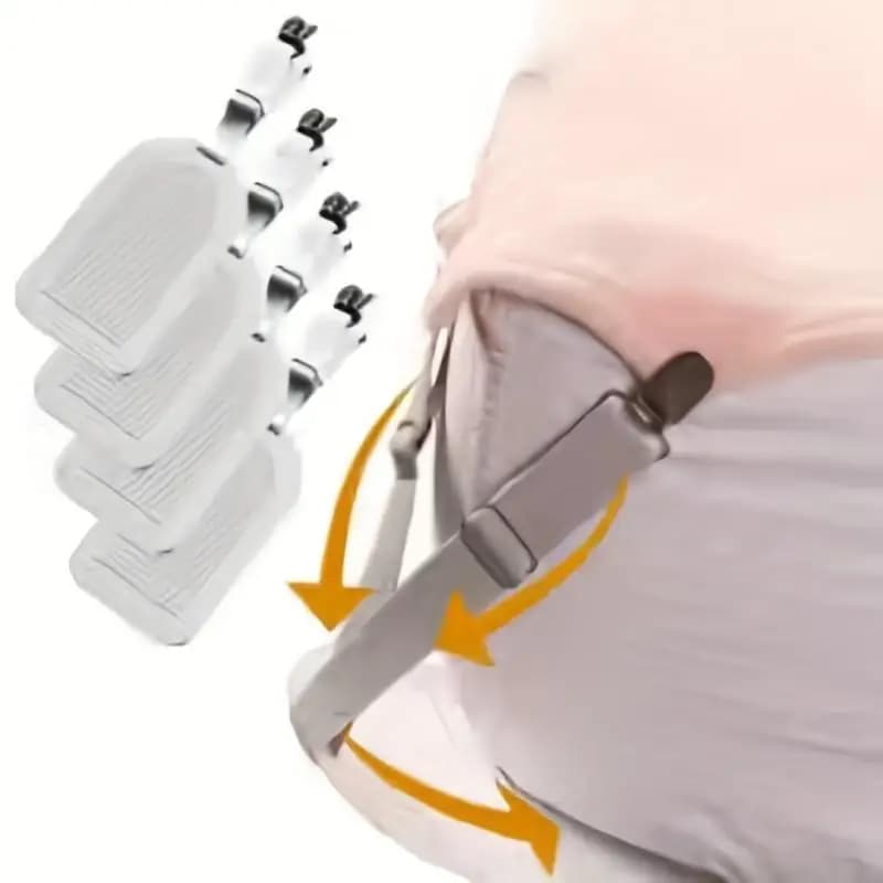 Clip per lenzuola regolabili, set di 4 cinghie elastiche antiscivolo invisibili per lenzuola, fissaggi per la casa e l'hotel