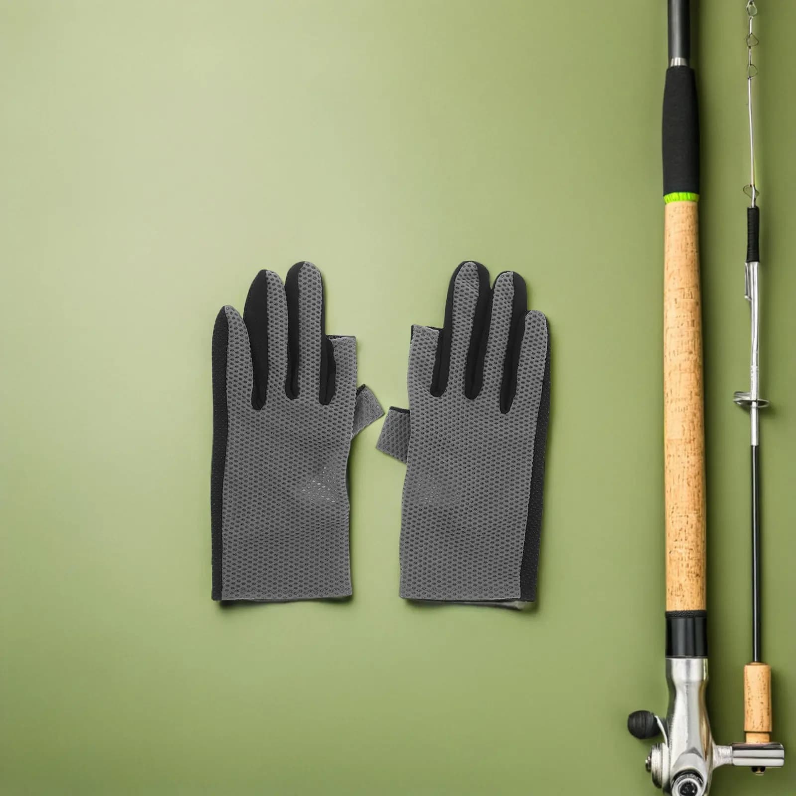 1 paio di guanti da ciclismo senza dita traspiranti con protezione solare, guanti antiscivolo per la guida, accessori per la pesca e gli sport all'aria aperta