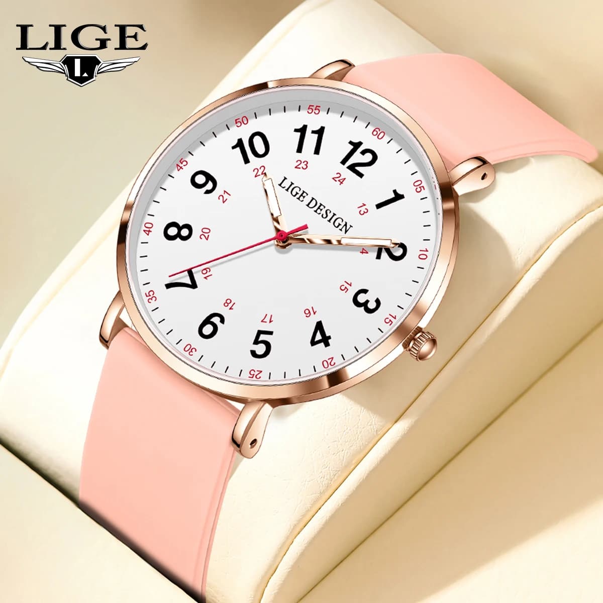 LIGE Nuovo Orologio da Polso Classico Vintage Semplice e alla Moda per Donna e Uomo, con Cinturino in Silicone, Elegante e Creativo, al Quarzo