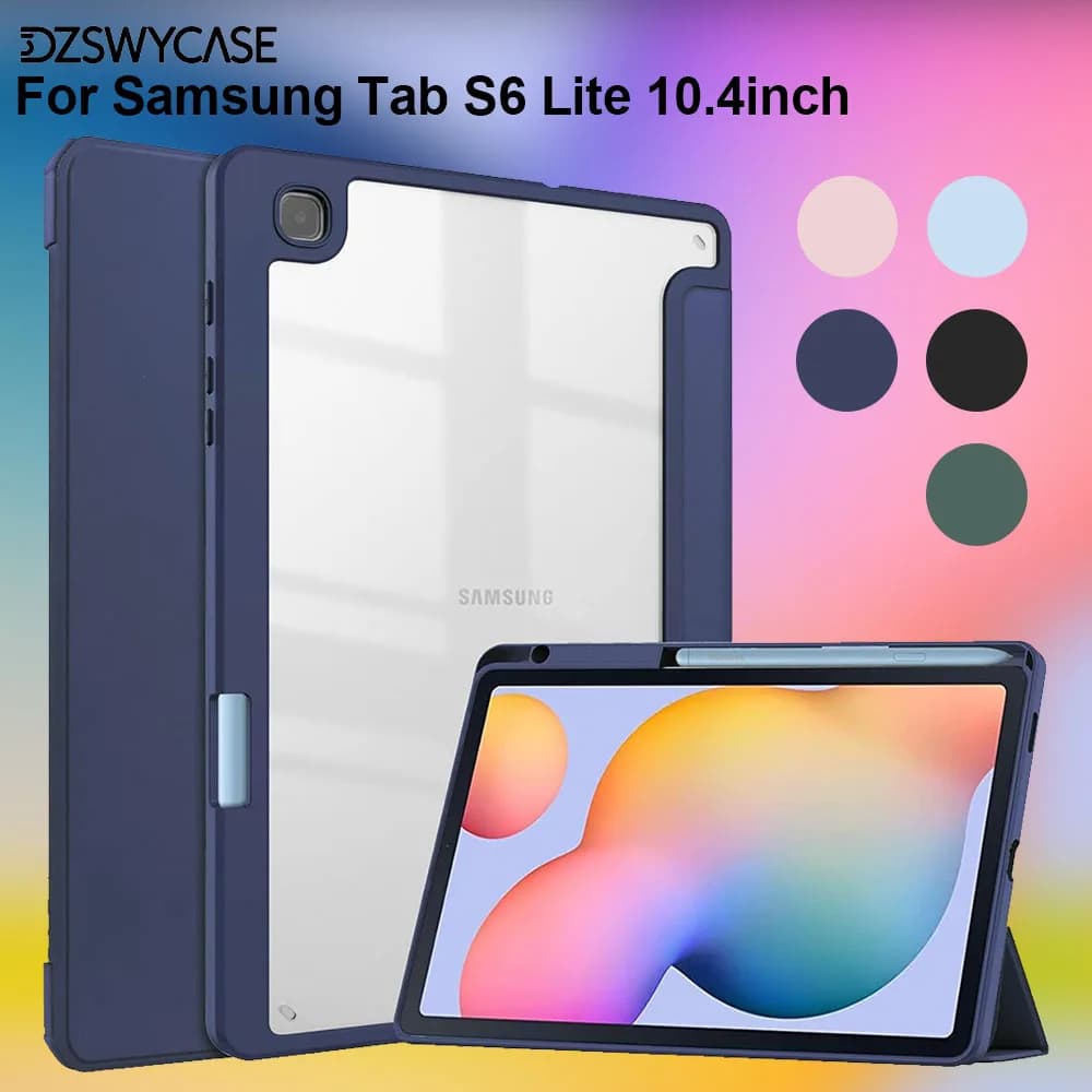 Custodia per Samsung Galaxy Tab S6 Lite da 10,4 pollici 2024/2022/2020, con portapenne, supporto per spegnimento/riattivazione automatica
