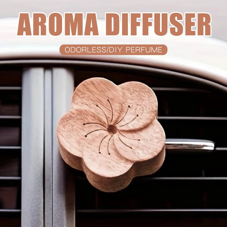 No Perfume Fragrance DIY Flower Wood Deodorants for Car Clip Smoothed Ornaments Outlet Diffuser Flavors Decorative Women Accessories