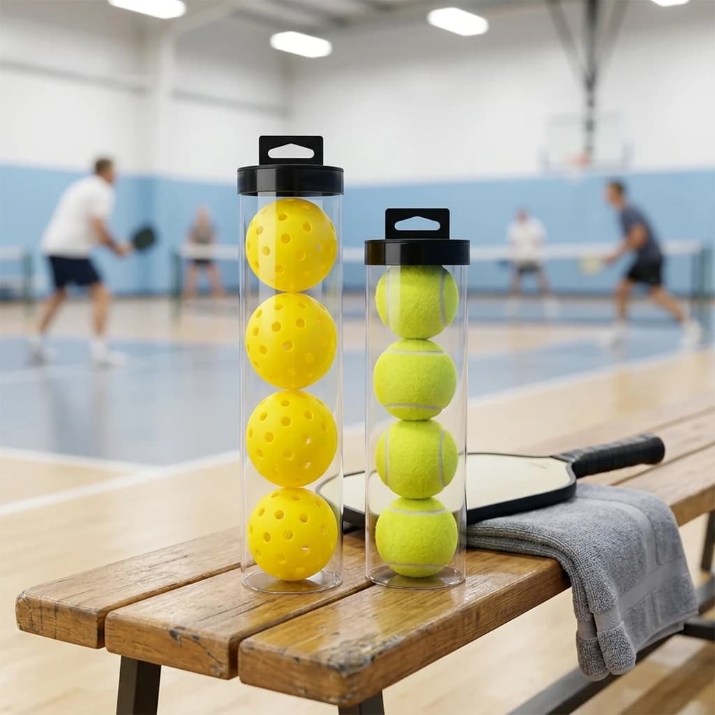 Transparent Sports Ball Storage Tube Pickleball Tennis Display Container