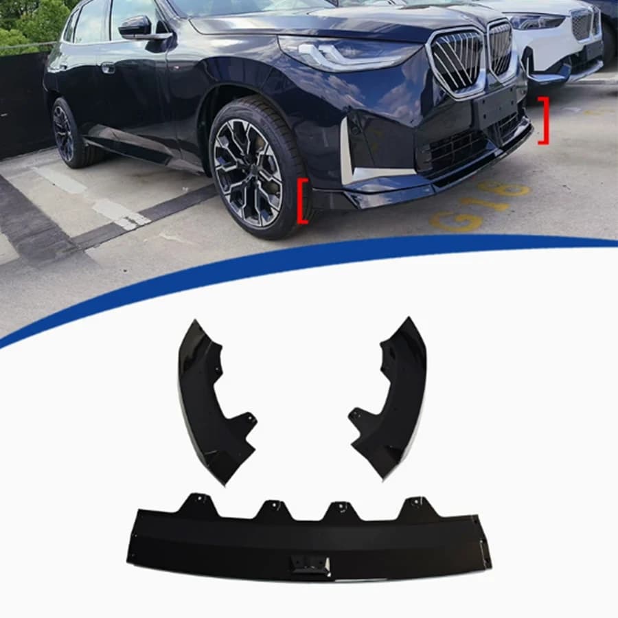 Per BMW X3 G45 2025+ Spoiler Nero Lucido, Labbro Paraurti Anteriore, Diffusore Anteriore, Spoiler Anteriore Nero, Kit Carrozzeria Migliorato
