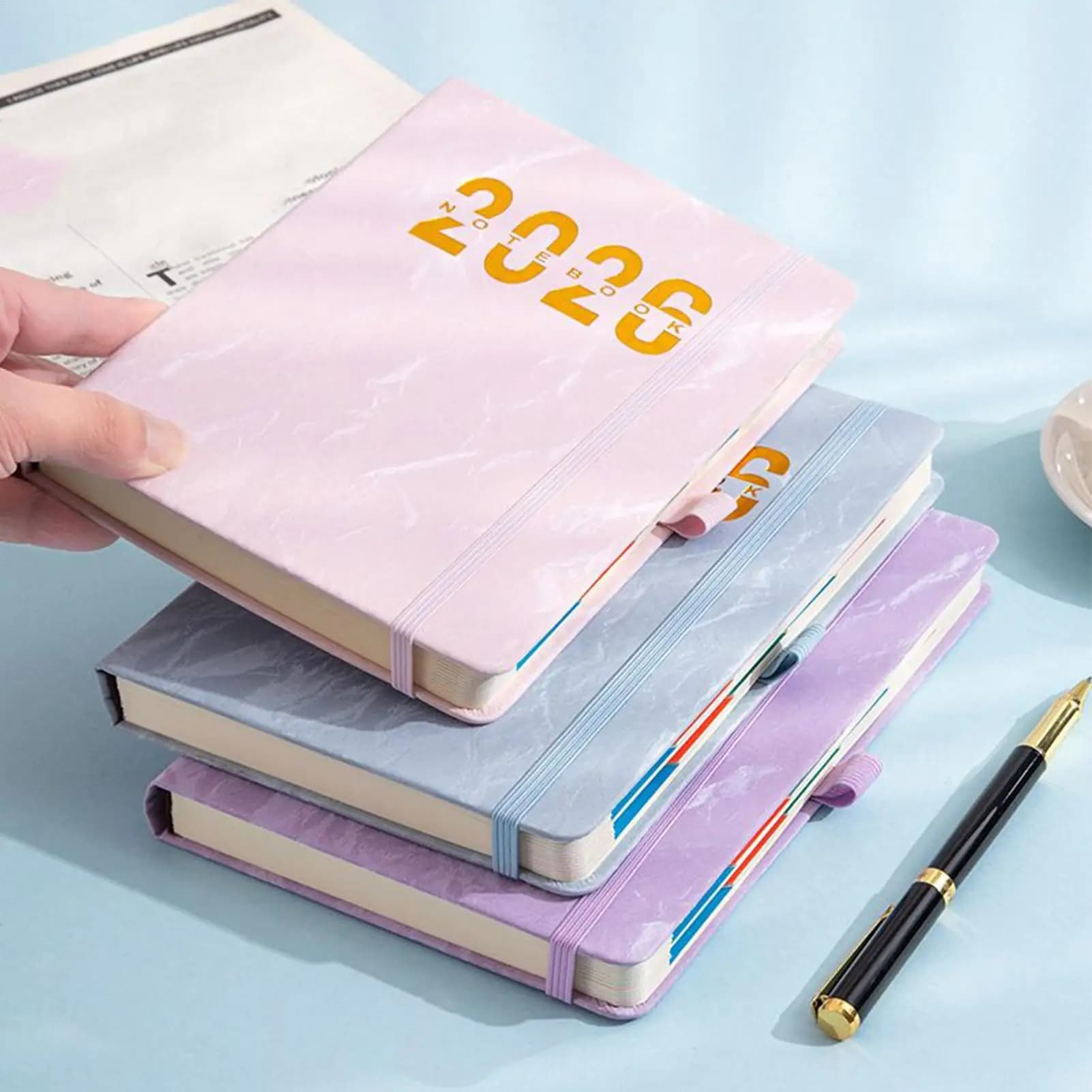 Agenda settimanale 2026 Notebook A5 con copertina impermeabile con linguetta Agenda giornaliera mensile 2026 Notebook per ufficio universitario scolastico a casa