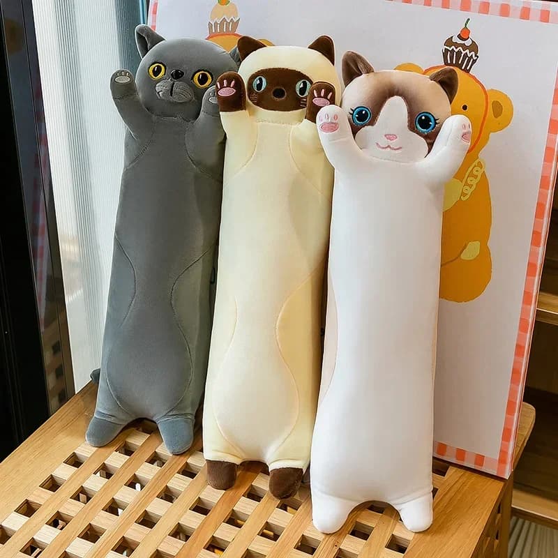 50 ~ 110 cm Squishy Gatto Bambola Lunga Peluche Ripiene Animale Del Fumetto Gattino Bambino Che Dormi Abbraccio Cuscino Confortante Regalo Di Compleanno Per Il Capretto