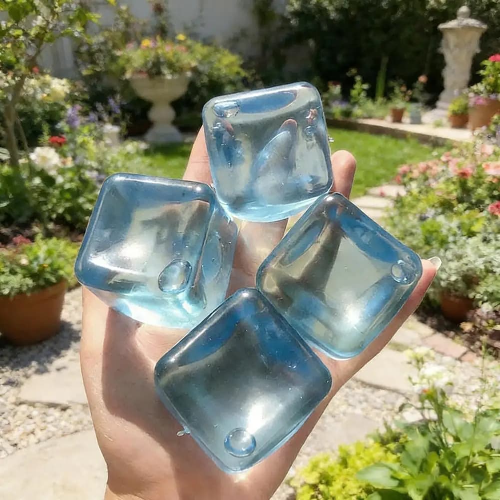 Giocattolo Antistress a Forma di Cubetto di Ghiaccio, Palla Quadrata Morbida per Alleviare Ansia e Stress, Giocattoli Sensoriali per Adulti