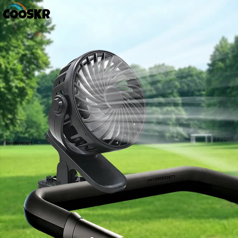 Portable Clip Fan Mini Stroller Fan USB Rechargeable Fan Silent Baby Fan 3 Speeds Powerful Wind Camping Fan 360° Rotate Clip Fan