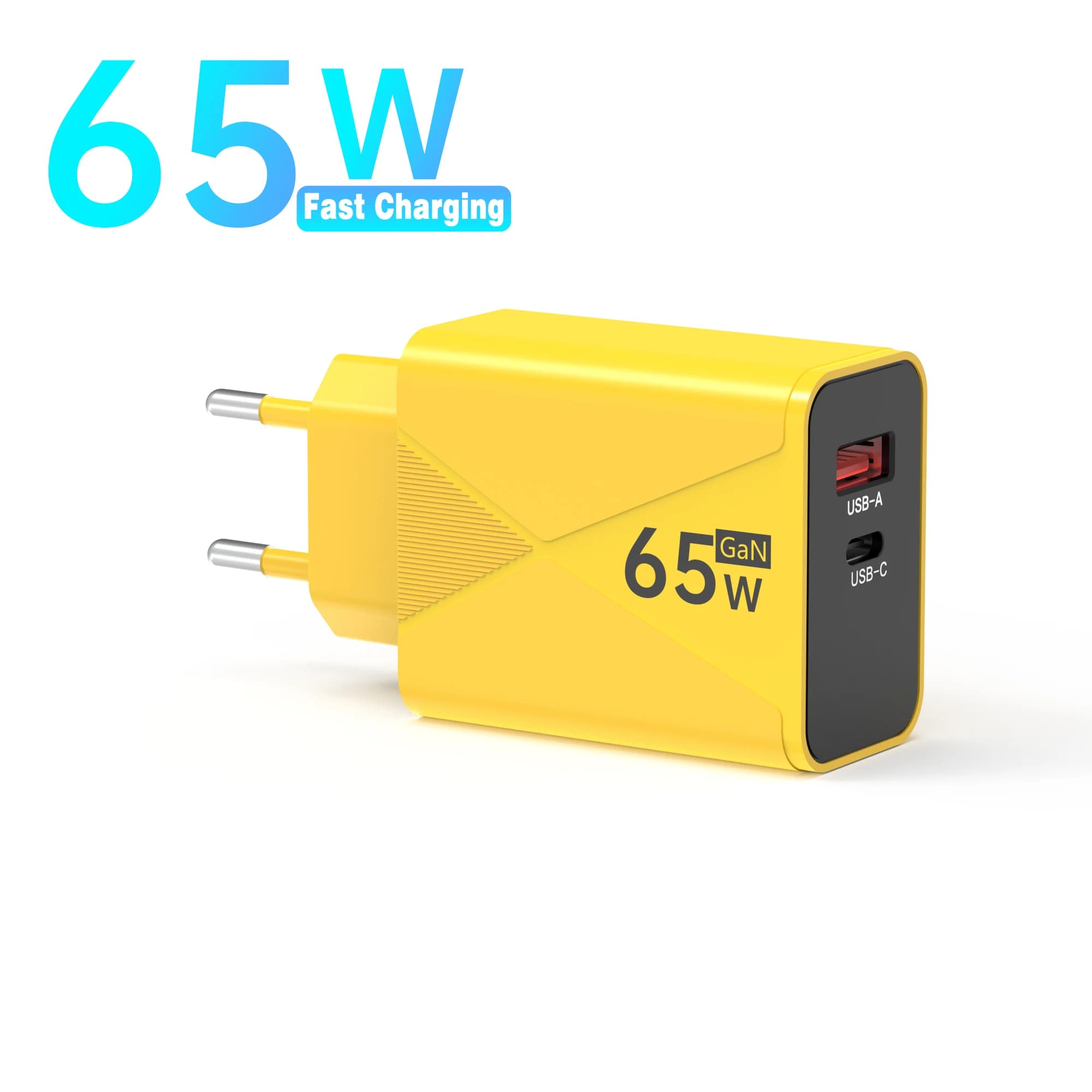 Caricatore USB C da 65W con 2 Porte Multiple, Ricarica Rapida PD per iPhone, Xiaomi, Samsung, Huawei