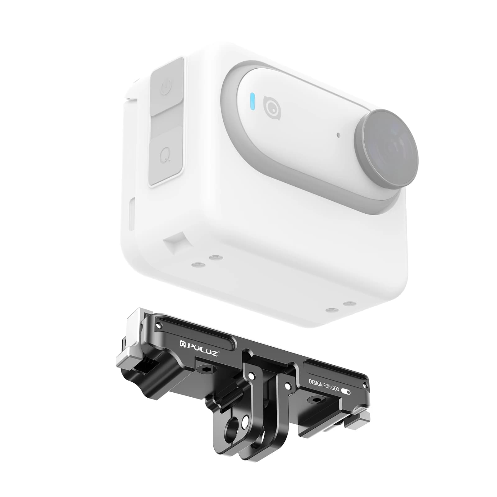 Base di montaggio a sgancio rapido in lega di alluminio magnetica PULUZ per Insta360 GO3 / GO 3S, supporto magnetico per fotocamera Thumb.