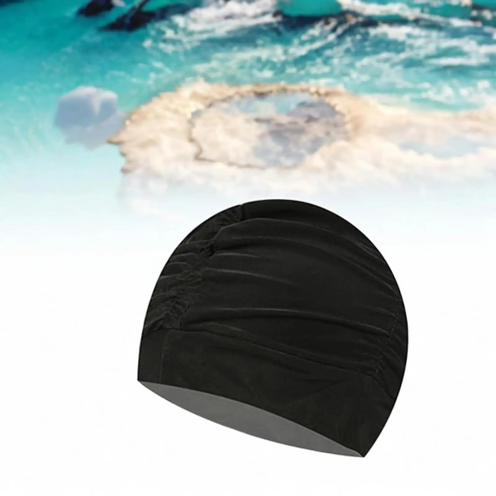 Nylon Swimming Cap for Adults Long Hair Elastic Swim Hat Pool Beach Waterproof Comfortable Cap for Water Sports