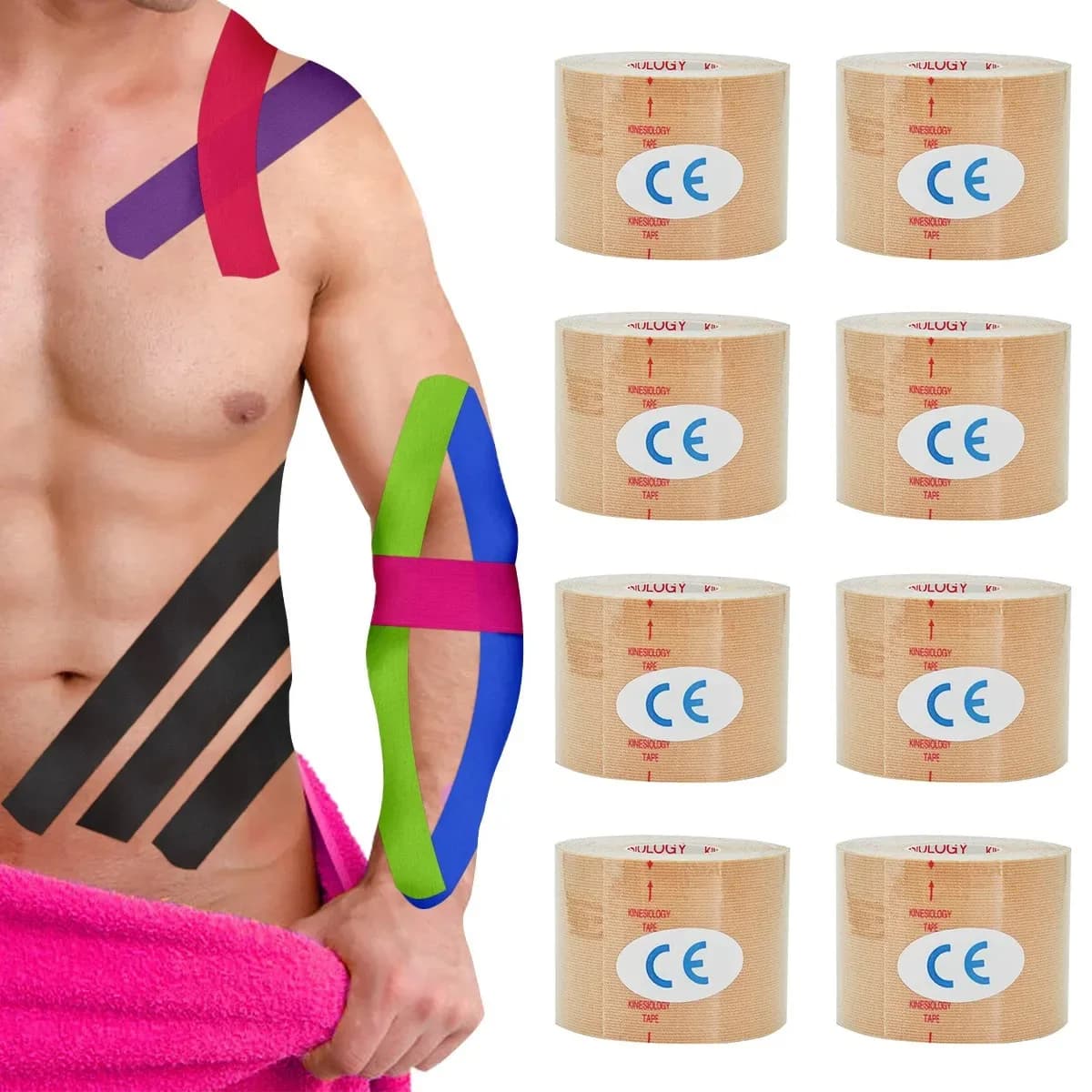 Adesivi per nastro kinesiologico impermeabile sportivo benda atletica protezione per il recupero muscolare reggiatura sollievo dal dolore palestra da Tennis