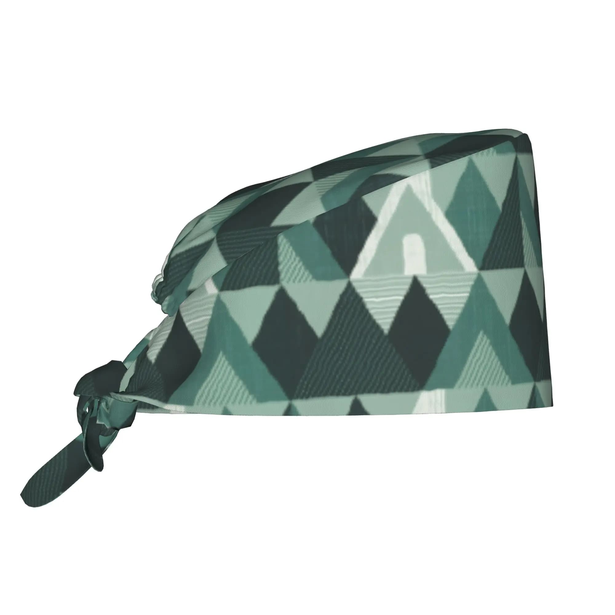 Adjustable Geometric Textured Mountain Lake Life Working Hat Men Women Surgical Hat Scrub Nursing Doctor Surgeon Cap for Chef
